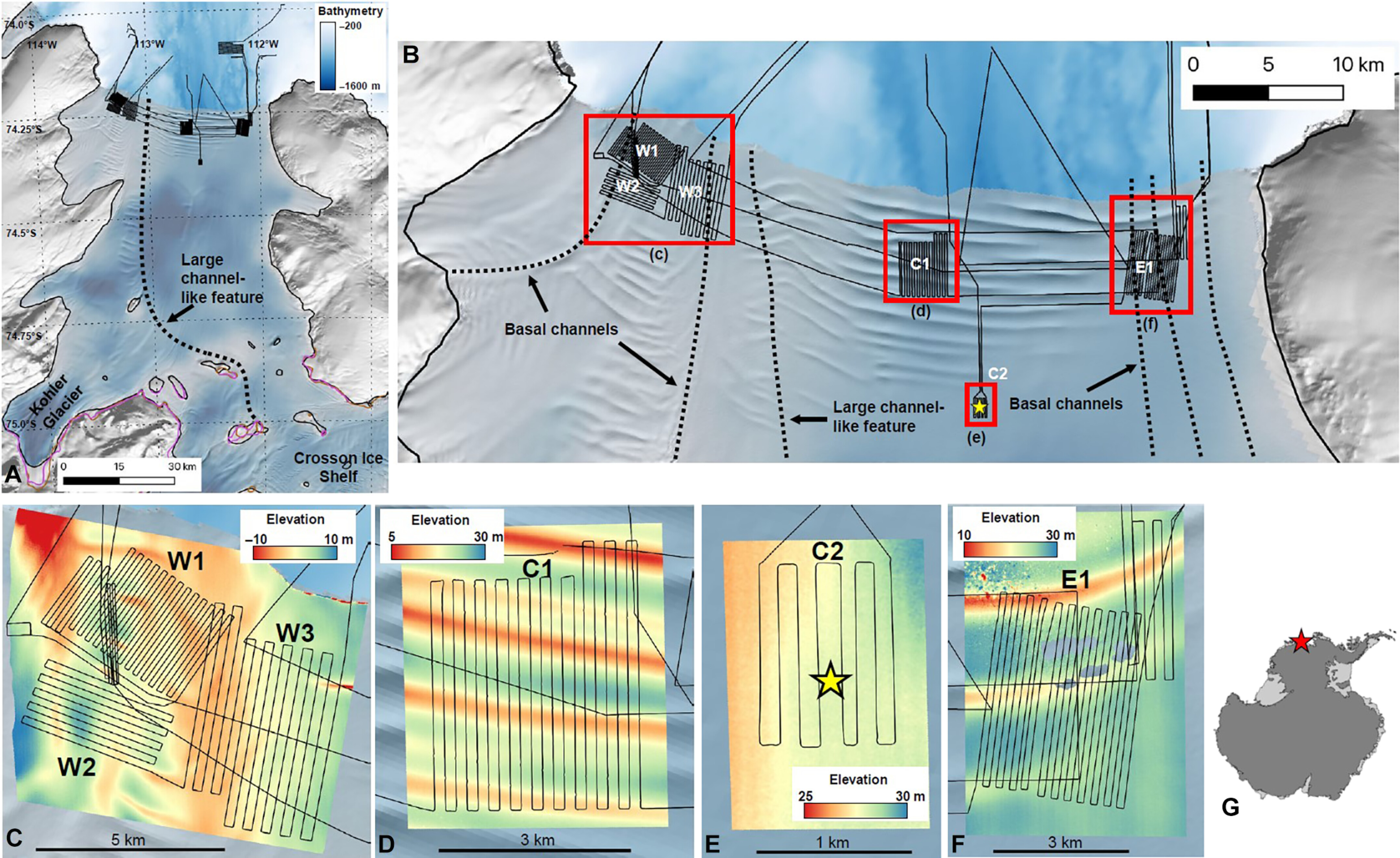 Swirls and Scoops: Ice Base Melt Revealed by Multibeam Imagery of An Antarctic Ice Shelf